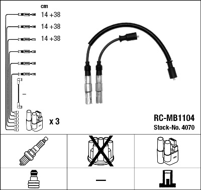 Set cablaj aprinder 4070 NGK