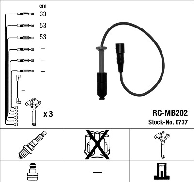 Set cablaj aprinder 0737 NGK