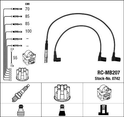 Set cablaj aprinder 0742 NGK