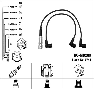 Set cablaj aprinder 0744 NGK