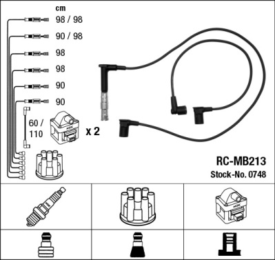 Set cablaj aprinder 0748 NGK