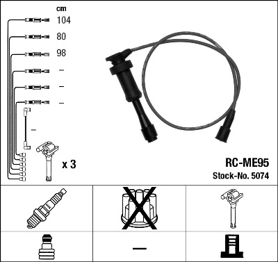 Set cablaj aprinder 5074 NGK