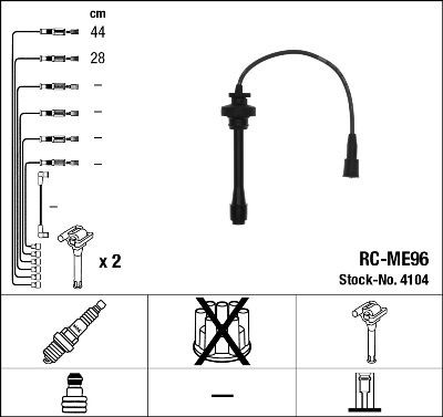 Set cablaj aprinder 4104 NGK