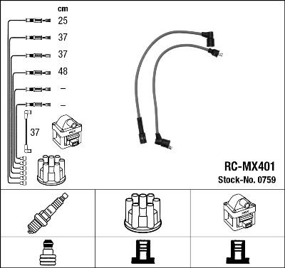 Set cablaj aprinder 0759 NGK