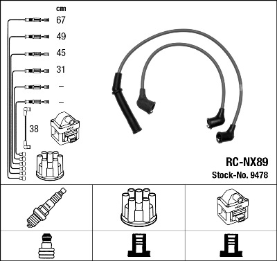 Set cablaj aprinder 9478 NGK