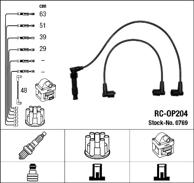 Set cablaj aprinder 0769 NGK