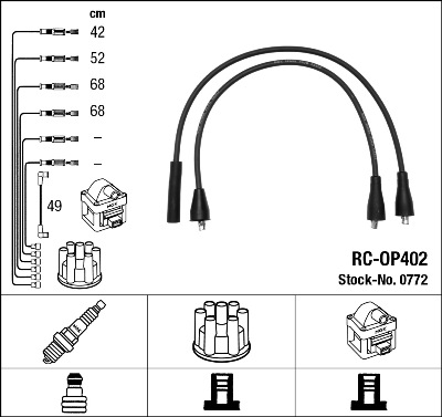 Set cablaj aprinder 0772 NGK