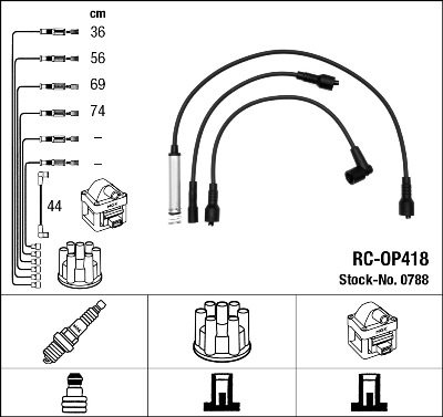 Set cablaj aprinder 0788 NGK