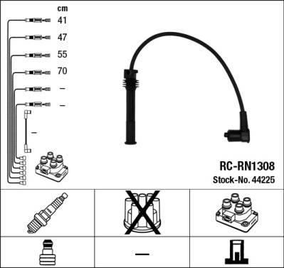 Set cablaj aprinder 44225 NGK