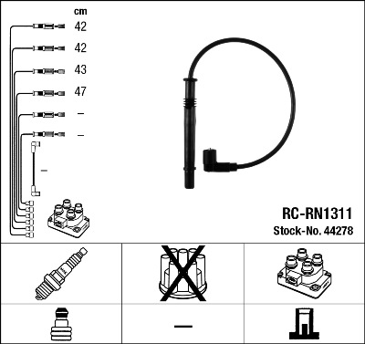 Set cablaj aprinder 44278 NGK