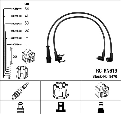 Set cablaj aprinder 8470 NGK