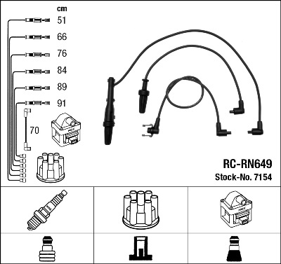 Set cablaj aprinder 7154 NGK