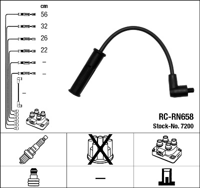 Set cablaj aprinder 7200 NGK