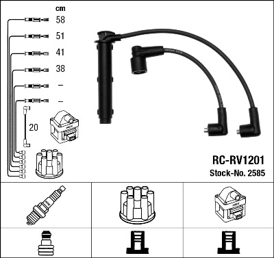 Set cablaj aprinder 2585 NGK