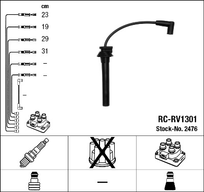 Set cablaj aprinder 2476 NGK