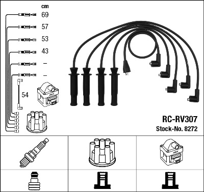 Set cablaj aprinder 8272 NGK