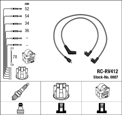 Set cablaj aprinder 0887 NGK