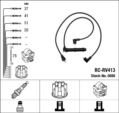 Set cablaj aprinder 0888 NGK