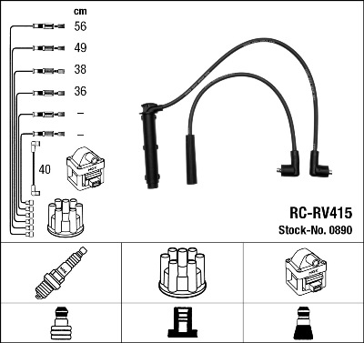 Set cablaj aprinder 0890 NGK