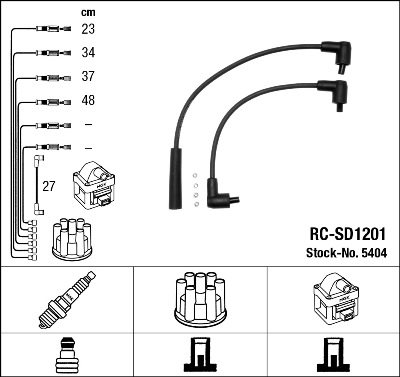 Set cablaj aprinder 5404 NGK