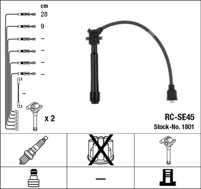 Set cablaj aprinder 1801 NGK