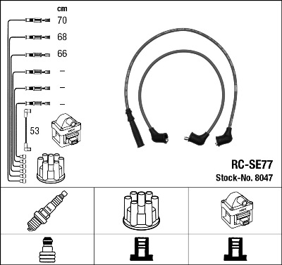 Set cablaj aprinder 8047 NGK