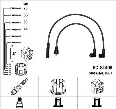 Set cablaj aprinder 0907 NGK