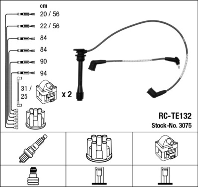 Set cablaj aprinder 3075 NGK