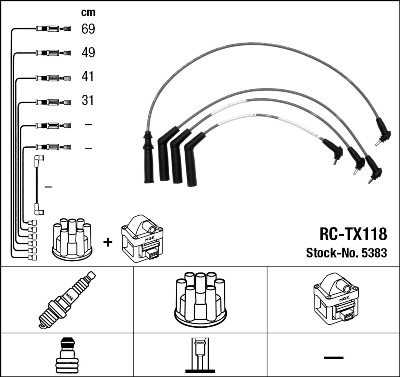 Set cablaj aprinder 5383 NGK