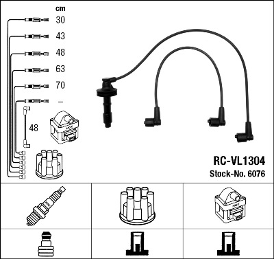 Set cablaj aprinder 6076 NGK