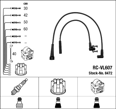 Set cablaj aprinder 8472 NGK