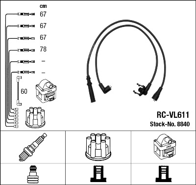Set cablaj aprinder 8840 NGK