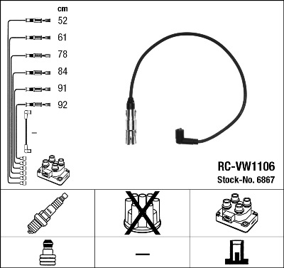 Set cablaj aprinder 6867 NGK