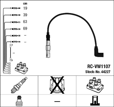 Set cablaj aprinder 44227 NGK