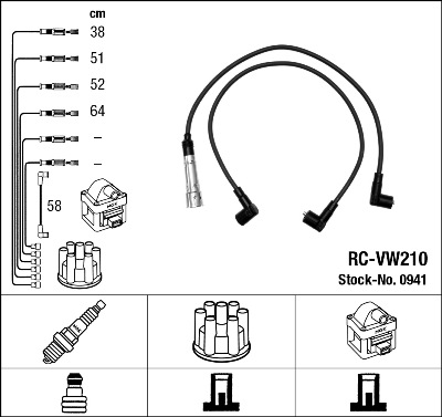 Set cablaj aprinder 0941 NGK