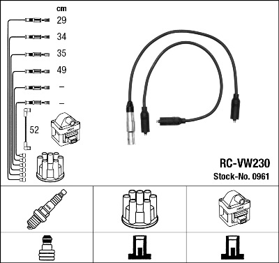 Set cablaj aprinder 0961 NGK