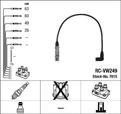 Set cablaj aprinder 7015 NGK