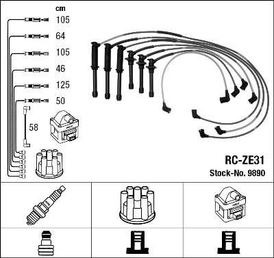 Set cablaj aprinder 9890 NGK