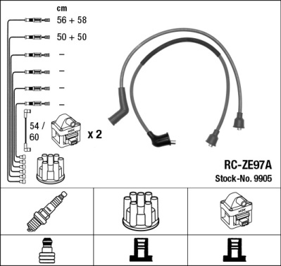 Set cablaj aprinder 9905 NGK