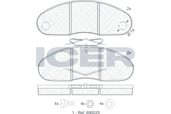 Set placute frana,frana disc 140834 ICER