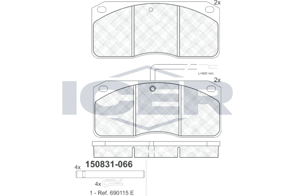 Set placute frana,frana disc 150831 ICER