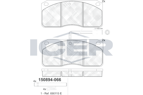Set placute frana,frana disc 150894 ICER