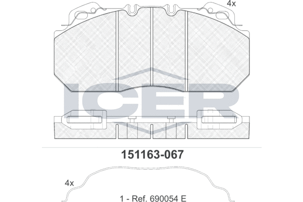 Set placute frana,frana disc 151163 ICER