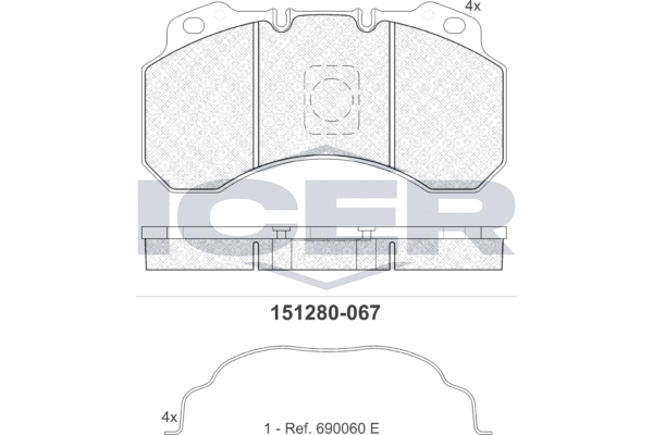 Set placute frana,frana disc 151280 ICER
