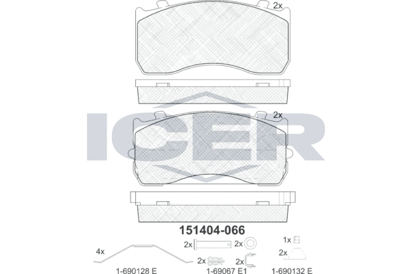 Set placute frana,frana disc 151404 ICER