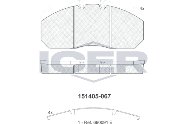 Set placute frana,frana disc 151405 ICER