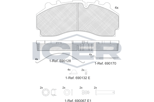 Set placute frana,frana disc 152456-066 ICER