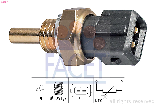 Senzor,temperatura lichid de racire 7.3157 FACET