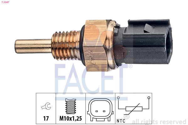 Senzor,temperatura lichid de racire 7.3347 FACET