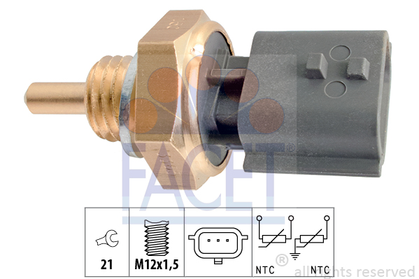 Senzor,temperatura lichid de racire 7.3365 FACET